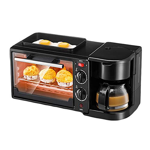 LYY Multifuncional Horno Máquina De Desayuno Tres En Uno Inicio Tostadora Automática Cafetera Omelette Microondas