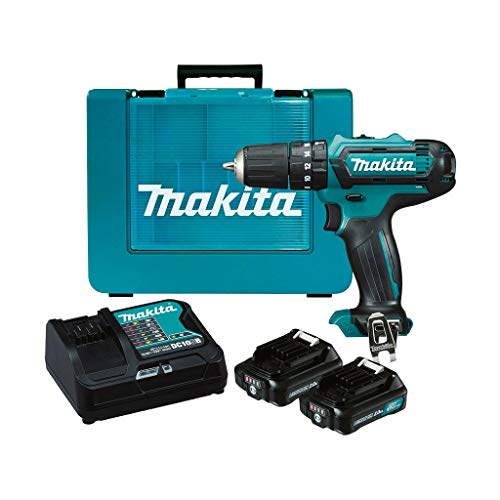 MAKITA HP331DSAE Taladro percutor a bateria 10.8V litio-ion 2.0 Ah, 150 W, 10.8 V, Azul Claro MAKITA HP331DSAE Taladro percutor a bateria 10.8V litio-ion 2.0 Ah, 150 W, 10.8 V, Azul Claro