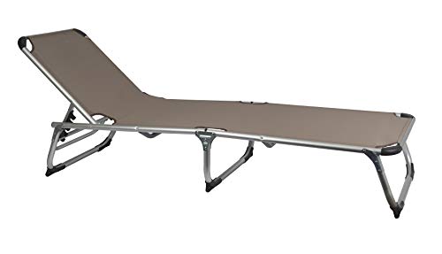 MaxxGarden Tumbona plegable – Tumbona de camping – Tumbona de playa – Aluminio – 189 x 59 cm – Gris
