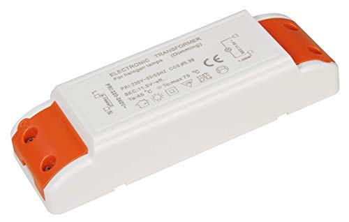 McShine 1452396 - Transformador halógeno electrónico (10-120 W, entrada de 230 V, salida de 12 V, regulable de 10 a 120 W)