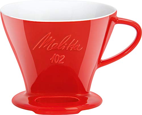 Melitta 218974 filtro Filtro de café de porcelana tamaño 102 rojo