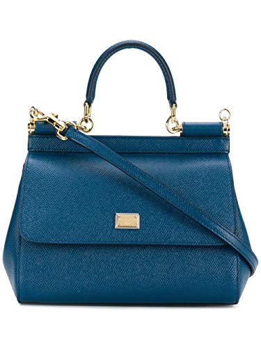 Moda De Lujo | Dolce E Gabbana Mujer BB6003A100187398 Azul Cuero Bolso De Mano | Temporada Permanente