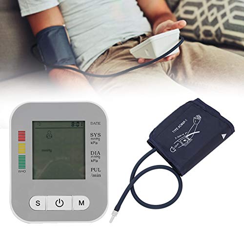 Monitor digital de presión arterial monitor de presión arterial en la parte superior del brazo, monitor de presión arterial totalmente automático con pantalla LED grande y función de memoria doble, me