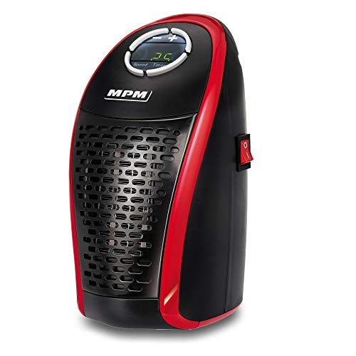 MPM MUG-18 Mini Calefactor portátil cerámico sin cable, regulador de temperatura 15-32ºC Pantalla LED, Mando a distancia, bajo consumo, 450W, rojo/negro MPM MUG-18 Mini Calefactor portátil cerámico sin cable, regulador de temperatura 15-32ºC Pantalla LED, Mando a distancia, bajo consumo, 450W, rojo/negro