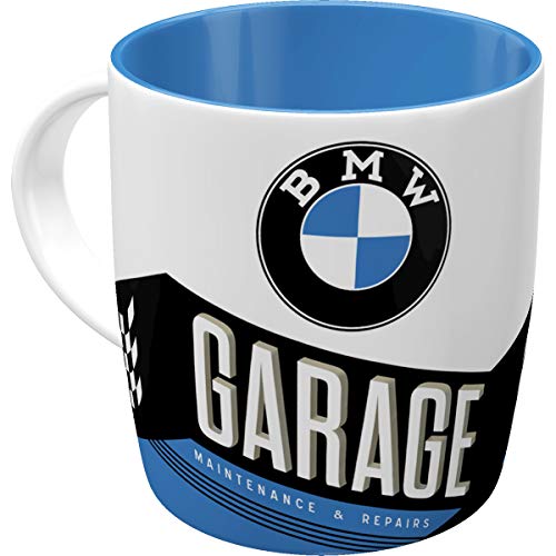 Nostalgic-Art Taza de café Retro BMW – Garage – Idea de Regalo para los Aficionados a los Accesorios de Coches, Cerámica, Diseño Vintage, 8.5 x 13 x 9 cm
