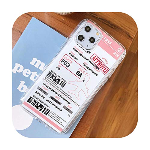 Nuestra Dama, Funda de Tarjeta de embarque Divertida para iPhone X XS MAX XR 11 11Pro 7 8 Plus, Bonito Billete de avión, Caramelos de Poliuretano termoplástico Claro