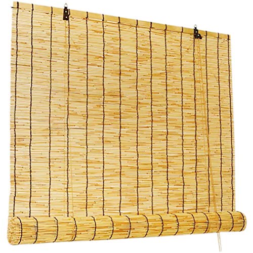 Outech Estores para Ventana Sombreado Persianas Enrollables de Bambú Paja Persianas de Caña Natural para Exterior Tejido a Mano