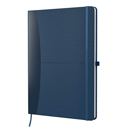 Oxford Cuaderno Signature A5 a rayas, 80 hojas, 90 g/m², azul, con superficie de goma, compatible con Escribzee, para oficina, escuela o como regalo