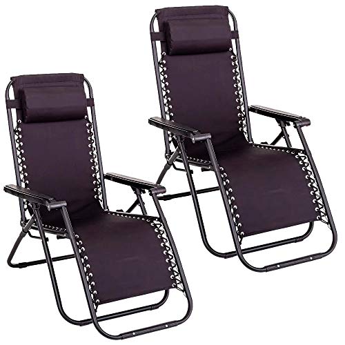 Pack de 2 sillas Gravedad Cero reclinables con Bloqueo de Seguridad de Tejido Oxford y Acero de 95x65x106 cm (Negro) Pack de 2 sillas Gravedad Cero reclinables con Bloqueo de Seguridad de Tejido Oxford y Acero de 95x65x106 cm (Negro)