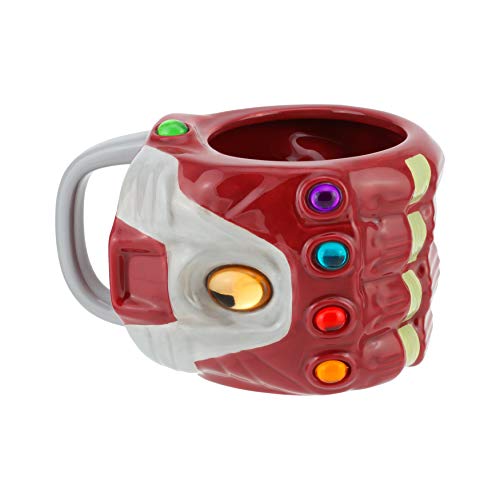 Paladone PP6599MAEG Nano Guantelete en forma de Los Vengadores de Marvel, Endgame | Taza de cerámica de gran tamaño 3D, taza de té, café, dolomita
