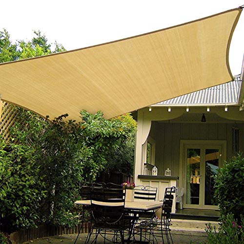 Patio Shack Toldo Vela de Sombra Rectangular 3 x 5 m, HDPE Transpirable y Protección Rayos UV para Exterior, Jardín, Terrazas Arena