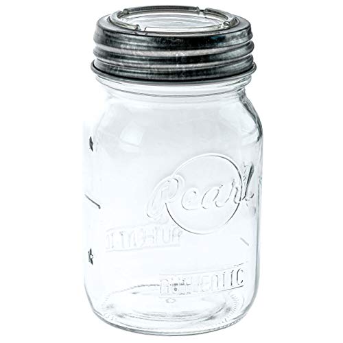 Pearl Mason Sunny Cap - Tarros de cristal (6 unidades, 500 ml, tapa de cristal y junta tórica)