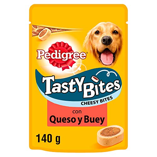 Pedigree Snacks Tasty Mini para educar a tu perro sabor queso y buey (Pack de 6 x 140g)