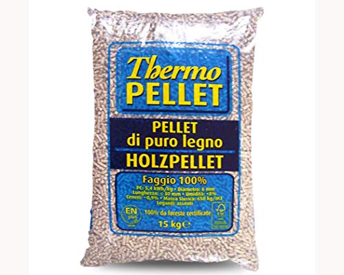 Pellets de haya 100% saco, 15 kg, termo pellets, ideal para estufas y calderas certificadas A2