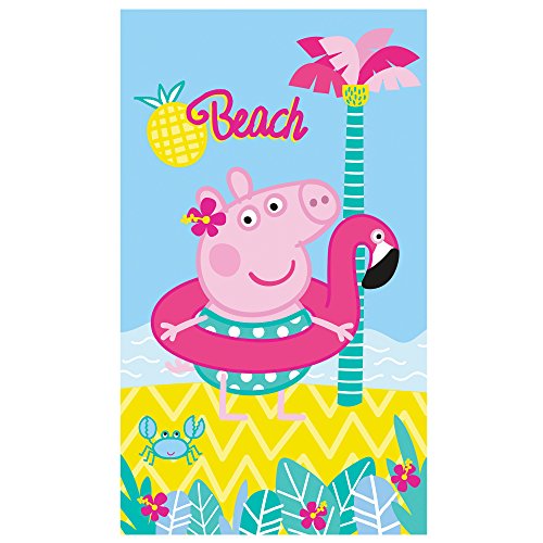 Peppa Pig Summer – Toalla de Playa, algodón, Azul, 120 x 70 cm