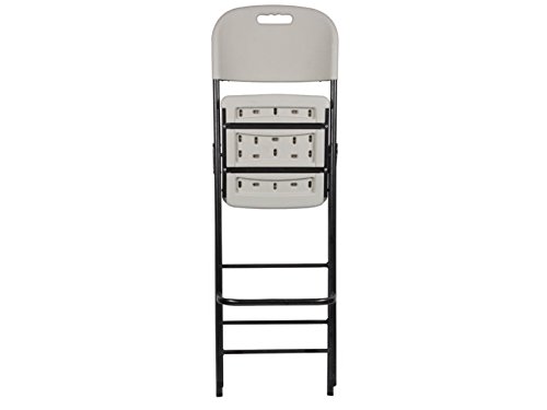 Perel - Taburete de Bar Plegable con Respaldo, Color Blanco y Negro Perel - Taburete de Bar Plegable con Respaldo, Color Blanco y Negro