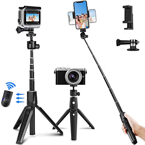 PEYOU Palo Selfie Trípode para Gopro,40.2 '' Palo Selfie Móvil con Bluetooth Control Remoto, Compatible para Gopro, Camara, Compatible para iPhone, para Galaxy Note, para Huawei/Xiaomi