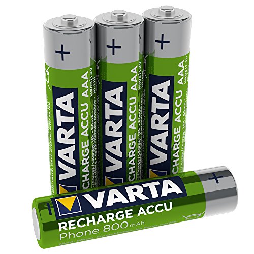 Pila Micro de Ni-Mh VARTA Recharge Accu Phone (AAA, paquete de 4 unidades, 800 mAh), apta para teléfonos inalámbricos, recargable sin efecto de memoria - Listo para usar Pila Micro de Ni-Mh VARTA Recharge Accu Phone (AAA, paquete de 4 unidades, 800 mAh), apta para teléfonos inalámbricos, recargable sin efecto de memoria - Listo para usar