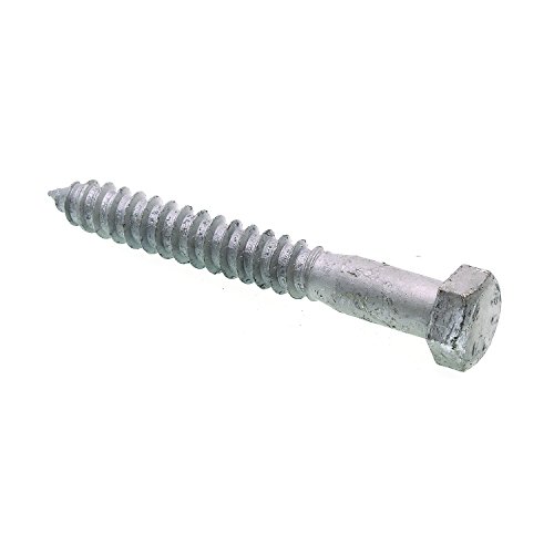 Prime-Line 9057493 Lag perno en forma de tornillo, cabeza hexagonal, 5/8 en X 5 en, acero galvanizado, pack de 25 Prime-Line 9057493 Lag perno en forma de tornillo, cabeza hexagonal, 5/8 en X 5 en, acero galvanizado, pack de 25