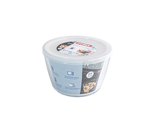 Pyrex Cook&Freeze Recipiente Redondo con Tapa, 16cm-1,6L, Vidrio borosilicato Extra Resistente, Apto para Horno