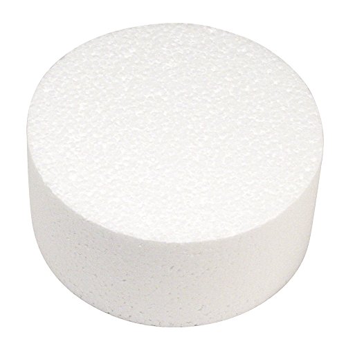 Rayher - Disco de poliestireno, diámetro: 10 cm, Altura: 7 cm, Ideal como Soporte para Cake Pops/Accesorio para Tartas Falsas