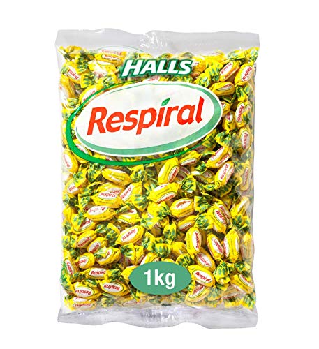 Respiral Halls - Caramelos Duros Sabor Limón y Mentol - Bolsa de 1000 g
