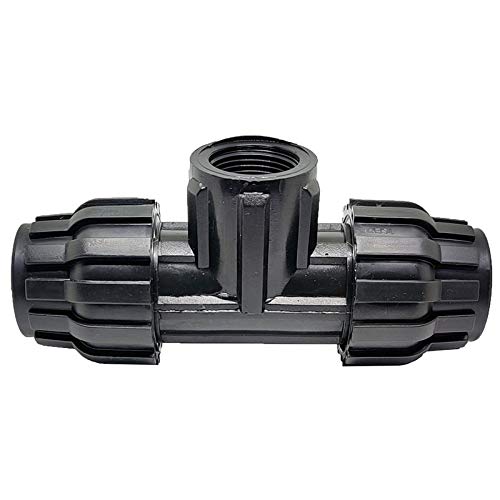 Riegopro TE ROSCA HEMBRA POLIETILENO 25MM X 3/4". Utilizado en tuberías PE 25 mm para uso fontanería, riego y obras.