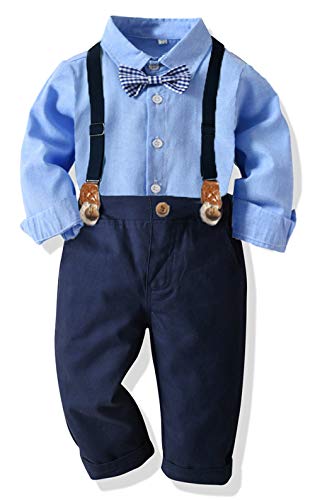 Ropa Bebe Conjunto Niño Traje de Vestir Conjuntos de Otoño e Invierno Camisa de Manga Larga Pantalón + Pajarita Tirantes Ropa Niño Caballero 6 Meses a 6 años (Azul005, 4T) Ropa Bebe Conjunto Niño Traje de Vestir Conjuntos de Otoño e Invierno Camisa de Manga Larga Pantalón + Pajarita Tirantes Ropa Niño Caballero 6 Meses a 6 años (Azul005, 4T)
