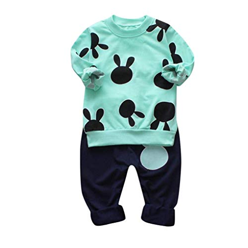 Ropa Bebe Niño Invierno Otoño Conjunto de Ropa 1-4 Años Ropa Niño y Niña Conejo Impresión Camisa de Manga Larga + Pantalones Traje de Bautizo Fiesta Boda Ceremonia (2-3años)