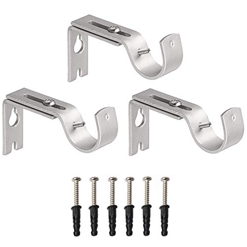 Ruesious Set de 3 Soportes Ajustables de Pared,Ajustable Barra de Cortina Soportes