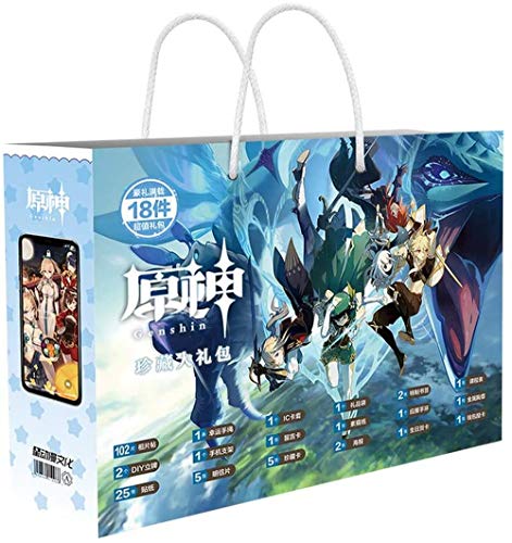 SANXDI Anime G_enshin Bolsa de impacto incluye pegatinas de figura para teléfono móvil, marcador de tarjetas de felicitación, bolsa de mano, programa de estudios SANXDI Anime G_enshin Bolsa de impacto incluye pegatinas de figura para teléfono móvil, marcador de tarjetas de felicitación, bolsa de mano, programa de estudios