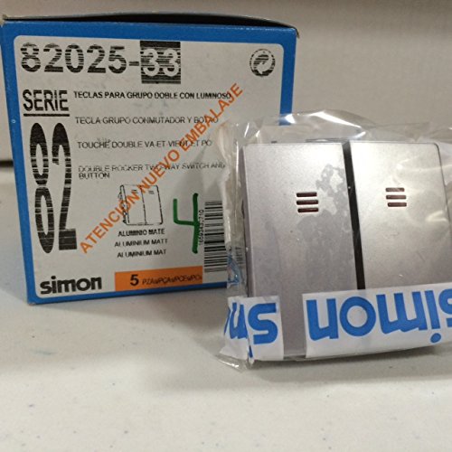 Simon - 82025-33 tecla doble pulsador c/luminoso s-82 aluminio Ref. 6558233202