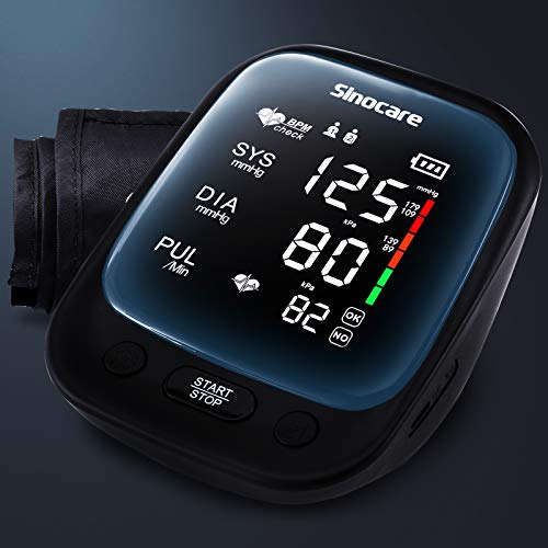 sinocare Tensiómetro de Brazo Digital, Automática de la Presión Arterial y pulso de frecuencia cardíaca detección, Brazalete grande de 22-42 cm, 2 memorias de usuario (2 * 90) sinocare Tensiómetro de Brazo Digital, Automática de la Presión Arterial y pulso de frecuencia cardíaca detección, Brazalete grande de 22-42 cm, 2 memorias de usuario (2 * 90)