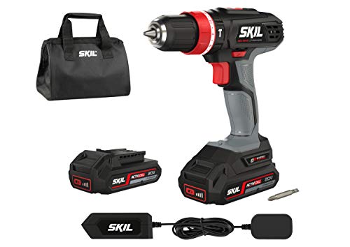 SKIL F0152844AR 2844 AR percutor (2,0 Ah, 18 V, con función de Taladro de percusión, portabrocas de 10 mm, Incluye 2 baterías y Cargador), Gris