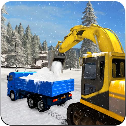 Soplador de nieve, excavadora grúa camión conductor