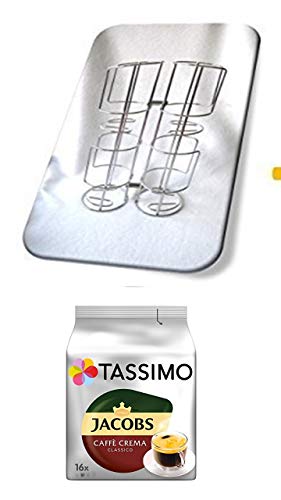 Soporte de cápsula para 32 Cápsulas Para almohadillas de Café Tassimo + Carta Noire Café Largo Délicat