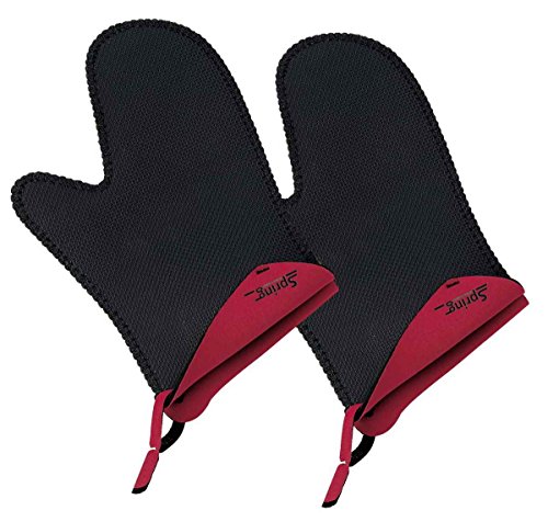 Spring 2094055602 Grips - Guantes de Cocina Cortos (1 par), Color Rojo