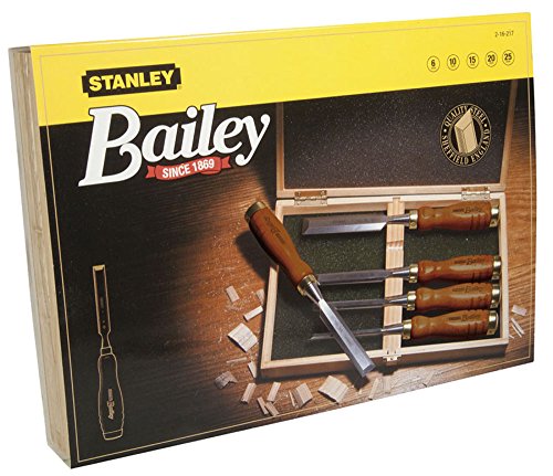 Stanley 2-16-217 - Cinceles bailey, set de 5 (6, 10, 15, 20, 25 mm)