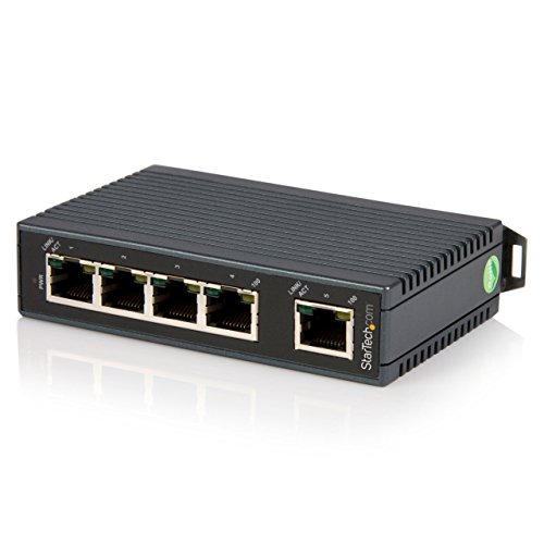 StarTech.com IES5102 - Switch industrial de 5 puertos RJ45 (Ethernet 10/100, no gestionado, montaje en carril DIN certificado IP30)