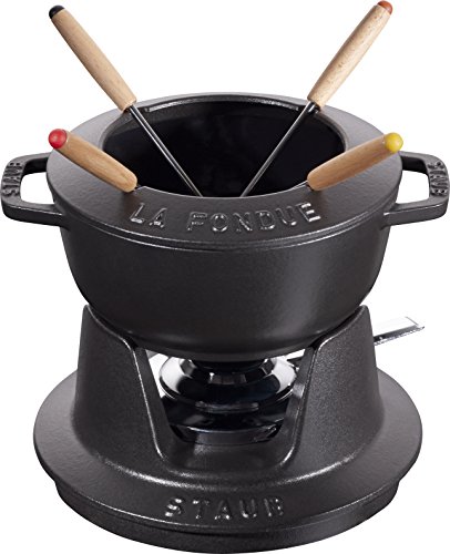 Staub 40511-970-0 Fondue 1.1L 4personas(s) fondue, gourmet y wok - Accesorio de cocina (Negro, 167 mm, 217 mm, 84 mm, 1,8 kg)