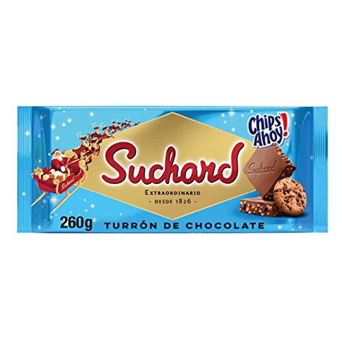 Suchard - Turrón De Chocolate Con Leche Y Galletas Chips Ahoy Navideño - Tableta De G, Navidad Y Fiestas, 260 Gramo