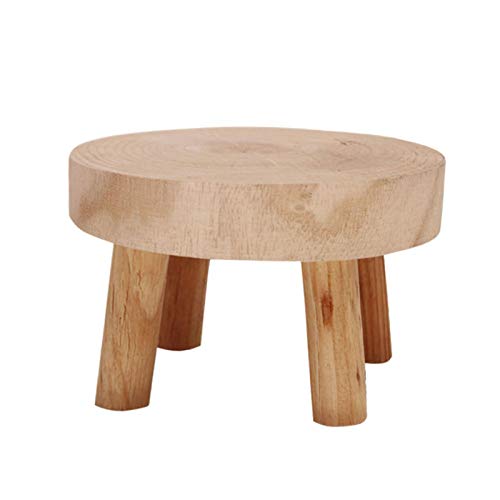 SUREH Soporte de madera en maceta, pequeño para macetas, para interiores y exteriores, de madera, minitaburete, expositor de plantas, decoración rústica SUREH Soporte de madera en maceta, pequeño para macetas, para interiores y exteriores, de madera, minitaburete, expositor de plantas, decoración rústica