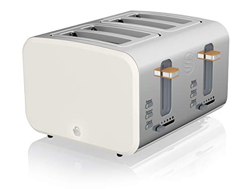 Swan 4 Slice Nordic Toaster Tostador (4 rebanada(s), Blanco, Acero inoxidable, 1500 W, 330 mm, 290 mm)