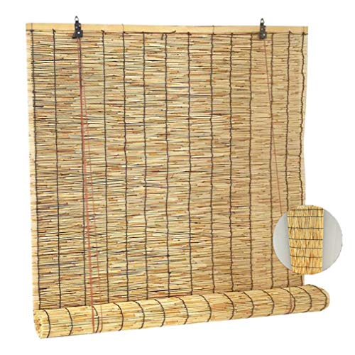 Takeashi Cortina de lámina Natural, persianas enrollables para Ventanas, Cortinas de bambú, Estores de Bambú Tejidas a Mano, para sombreado Exterior/Interior, Decoraciones para el hoga