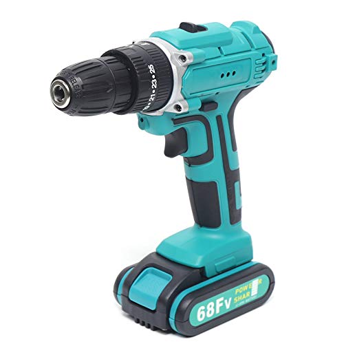 Taladro atornillador inalámbrico, ajuste de par 25 + 3 Nm, 2 velocidades, portabrocas de 10 mm, luz LED con clip para cinturón, batería de ion de litio y cargador Taladro atornillador inalámbrico, ajuste de par 25 + 3 Nm, 2 velocidades, portabrocas de 10 mm, luz LED con clip para cinturón, batería de ion de litio y cargador