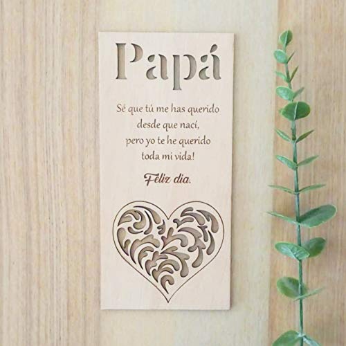 Tarjeta para el día del padre, tarjeta de cumpleaños de Regalo para el papá, tarjeta de felicitación de madera, regalo para el cumpleaños de papá o aniversario