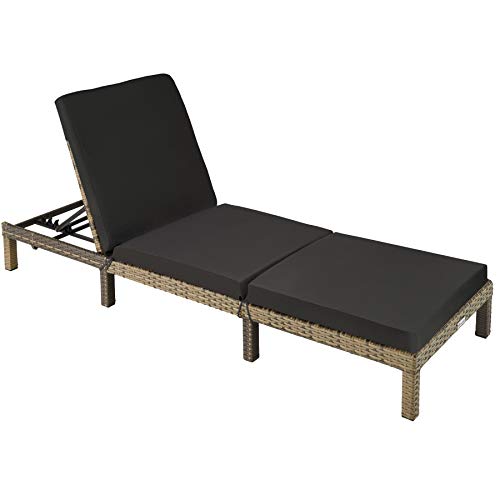 TecTake 800375 Tumbona Chaise Longue de Poliratán, Tumbona de Jardín, Silla de Terraza (Natural | No. 403686) TecTake 800375 Tumbona Chaise Longue de Poliratán, Tumbona de Jardín, Silla de Terraza (Natural | No. 403686)