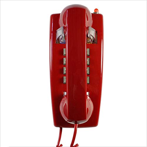 Teléfono Retro teléfono de Pared Fijo teléfono del Hotel Familia Hotel teléfono indicador de Sonido a Prueba de Agua y a Prueba de Humedad (Color : Red)