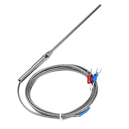 Termopar de tres hilos tipo K de rosca M8 Sonda de 150 mm Cable del sensor de temperatura 0-400 ℃ Termómetro de resistencia de platino para medición de temperatura(2M)