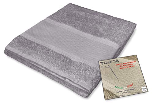 Tex Family - Juego de toallas de rizo Tosca © tela Aida para bordar punto de cruz 1 + 1 cara y invitados (gris)